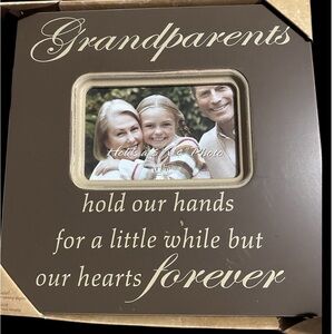 Grandparents Sentiment Wooden Photo Frame - Brown